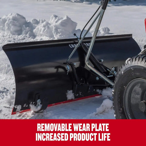 Craftsman 42 in Snow Blade for Lawn Tractors, Heavy-Duty Angled Snow Plow Attachment with Adjustable Trip Spring