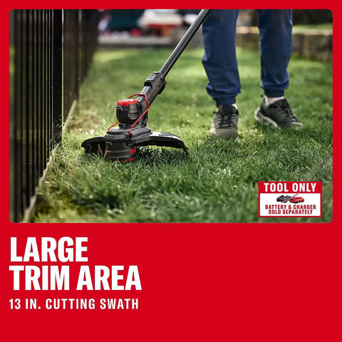 CRAFTSMAN V20 2 in 1 String Trimmer and Lawn Edger, 13 in. Cordless Weed Eater with Up to 63 Minutes Runtime, Easy Handling, Tool Only (CMCST901B)