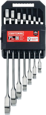 CRAFTSMAN 7-Piece Combination Ratcheting Wrench Set, 12-Point Standard SAE (CMMT87020)