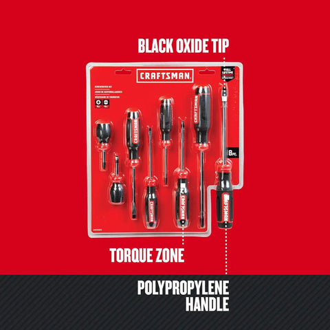 CRAFTSMAN Screwdriver Set,Bi-Material,8 Piece Set (CMHT65075N),(Pack of 4)