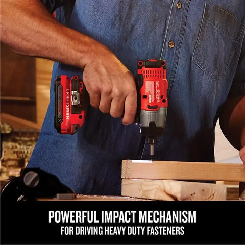 CRAFTSMAN 20V MAX Impact Driver Kit, 1/4 Inch, 2,800 RPM, LED Work light, Battery and Charger Included (CMCF800C1)