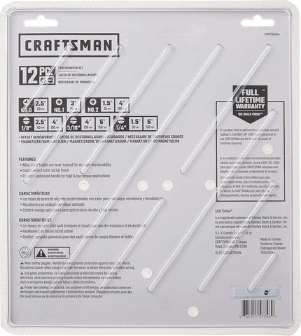 CRAFTSMAN Screwdriver Set, Assorted, 12Piece (CMHT65044)