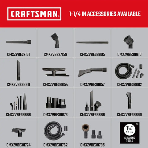 CRAFTSMAN CMXZVBE38673 3-Piece Adapter Wet Dry Shop Vacuum Attachment Kit | Industrial-Grade Vac Accessories that Connects 2-1/2 inch Hoses to 1-7/8 in. Parts, 1-7/8 inch Hoses to 1-1/4 in. Parts