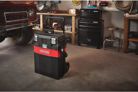 CRAFTSMAN 22-in. Rolling Tool Box with Wheels, Black, Plastic, Lockable (CMST20880)