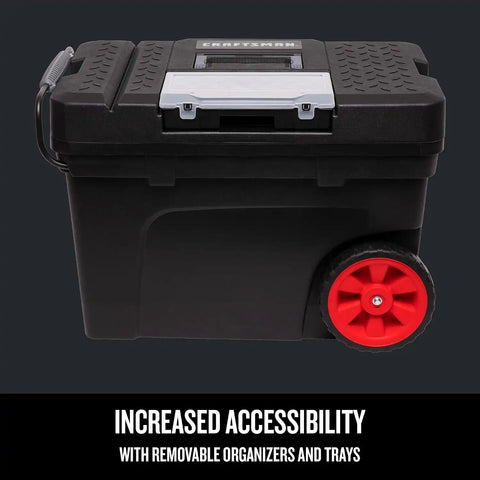 CRAFTSMAN Rolling Tool Box with Wheels, Includes Organizers and Trays, Heavy Duty Plastic, Lockable, 15.2 Inch (CMST33026)