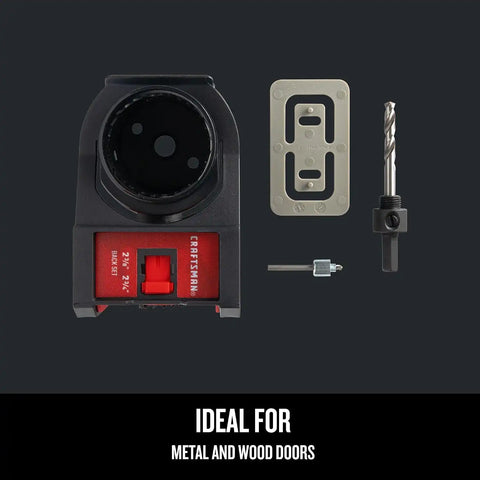 CRAFTSMAN Hole Saw Kit, Bi-Metal Door Lock Installation Kit for Wood and Metal Doors (CMAH1MDL)