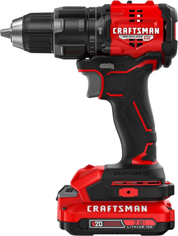 CRAFTSMAN V20* Brushless RP Compact 1/2-in Hammer Drill Kit (CMCD716D1)