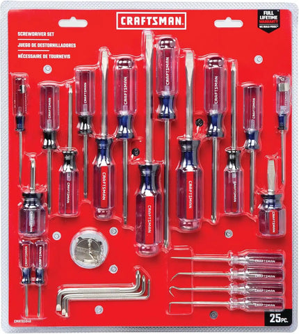 CRAFTSMAN Screwdriver Set, Assorted, 25-Piece (CMHT65046)