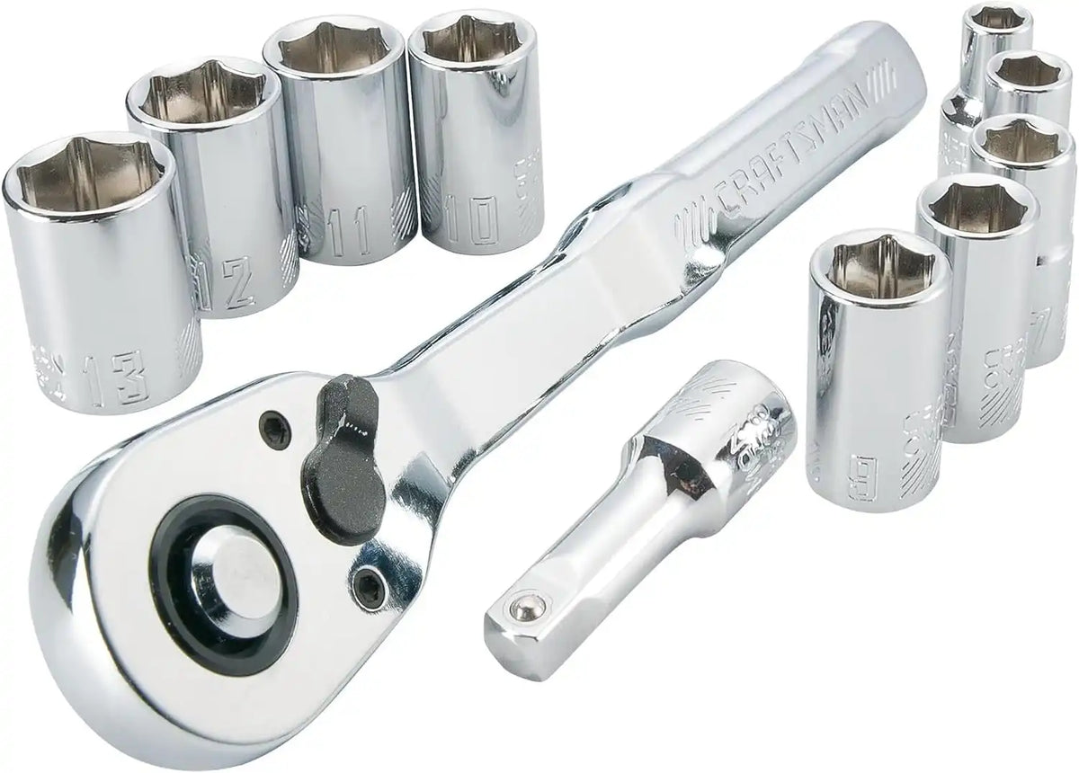 CRAFTSMAN Mechanics Tool Set, Metric, 1/4 Inch Drive, 11 Piece (CMMT34871) (Pack of 6)
