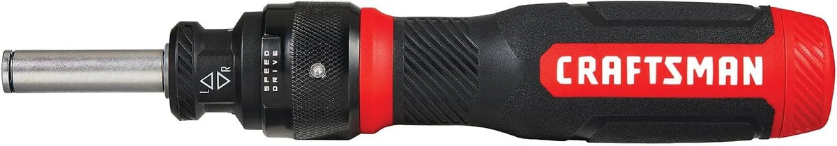 CRAFTSMAN Ratcheting Screwdriver, SpeedDrive, 2” Double Ended Bits Included, Handle Holds Up To 6 Bits (CMHT68129)