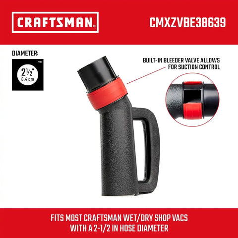 CRAFTSMAN CMXZVBE38639 2-1/2 in. Hose Grip Handle Wet Dry Vac Attachment