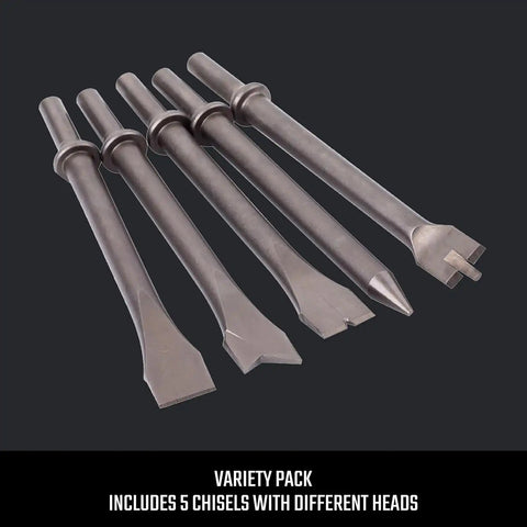 CRAFTSMAN 5-Piece Air Chisel Set, 0.401-in Shank, Hardened Alloy Steel, Variety of Chisel Heads for Multiple Applications