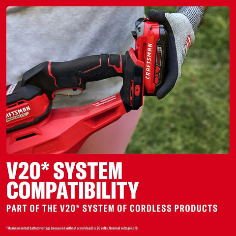 CRAFTSMAN V20 22 in. Hedge Trimmer Cordless with 2Ah Battery and Charger, Lightweight Brushless RP Bush Trimmer with Hedge Sweep Attachment, Longer Runtime, Up to 2X More Power (CMCHT830D1)