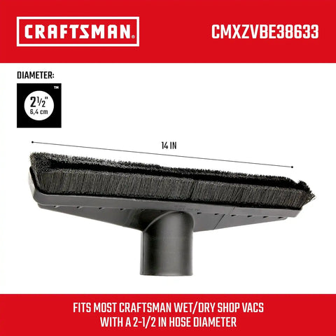 CRAFTSMAN CMXZVBE38633 2-1/2 in. Floor Brush Wet Dry Shop Vacuum Attachment