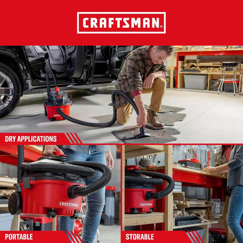 CRAFTSMAN CMXEVBE17040 4 Gallon 5.0 Peak HP Wet Dry Shop Vacuum