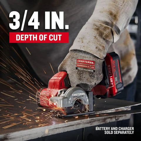 CRAFTSMAN V20 3 Inch Cordless Cut-Off Tool with Forward and Reverse Functions, Bare Tool Only (CMCM300B)