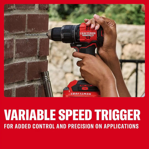 CRAFTSMAN V20 1/2-in Hammer Drill, Brushless RP, Compact Cordless Hammer Drill, Battery Not Included (CMCD716B)