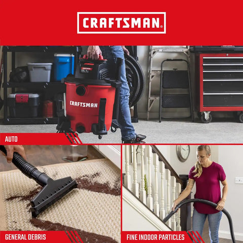 CRAFTSMAN CMXZVBE39970 Genuine 6-10 Gal. Wet Dry Vac Dust Collection Bags | For Fine Dust, Fits Most 6 to 10 Gallon CRAFTSMAN Shop Vacuums, Collects Dry Fine Debris, Reduces Cleanup Time, 2-Pack