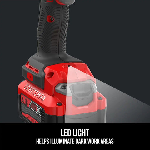 CRAFTSMAN V20 Cordless Impact Wrench, 1/2 inch, Bare Tool Only (CMCF900B)