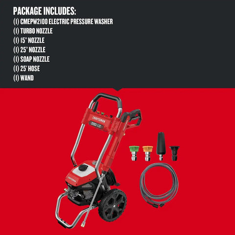 CRAFTSMAN 2100 & 1700 PSI Electric Pressure Washers with 1.2 GPM, Corded (CMEPW2100 & CMEPW1700)
