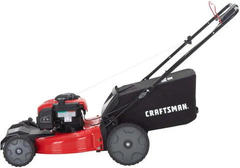 CRAFTSMAN Self-Propelled Gas Powered Lawn Mower, 21 Inch, 3-in-1 Mulching Push Mower with Bag, 6 Adjustable Heights, 140cc OHV Engine (M215)