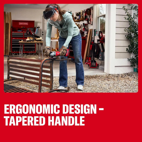 CRAFTSMAN V20 4 1/2 Cordless Angle Grinder, Brushless Small Grinder, Tool Only (CMCG452B)