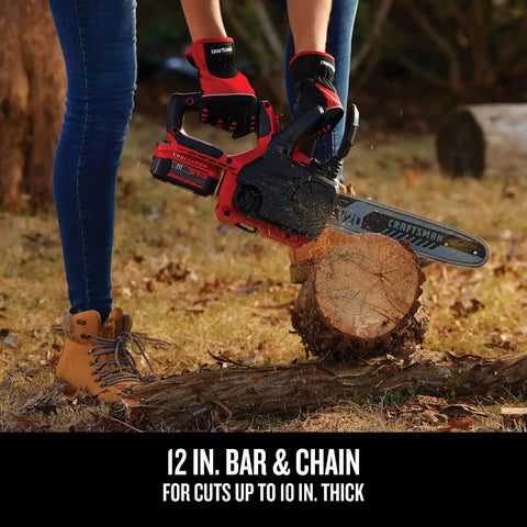 CRAFTSMAN V20 Mini Chainsaw, Cordless, 12 inch, Bare Tool Only (CMCCS620B)