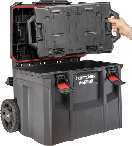 CRAFTSMAN VERSASTACK XL Tool Box with Wheels, Waterproof, Stackable System, Portable Rolling Storage for Indoor/Outdoor Use, 22.5 Inch (CMST21445)