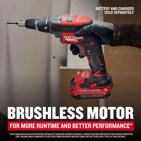 CRAFTSMAN V20 Cordless Drywall Screwgun, Bare Tool Only (CMCF600B)