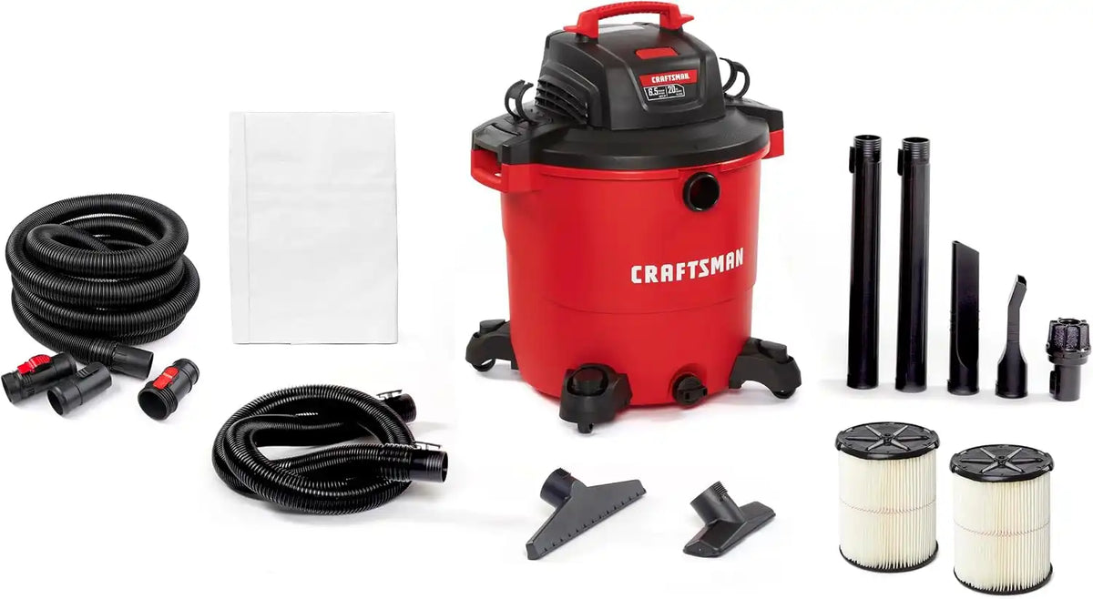 CRAFTSMAN CMXEVBE17596 20 Gallon 6.5 Peak HP Wet Dry Shop Vacuum Bundle