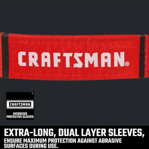 CRAFTSMAN 2" x 20' Tow Recovery Strap with Loop Ends | 9,000 lbs Break Strength, Weather-Resistant Strap, Reinforced Looped Ends, Emergency Flat Terrain Tow and Recovery Solution