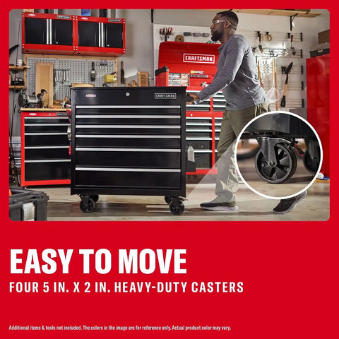 CRAFTSMAN Tool Cart with Wheels, Full Bank Rolling Utility Cart, 37 x 21 x 41 Inch, Power Outlets and USB Connectors, Integrated Pegboard, Internal Locking System, Gray (CMSTUC06GB)