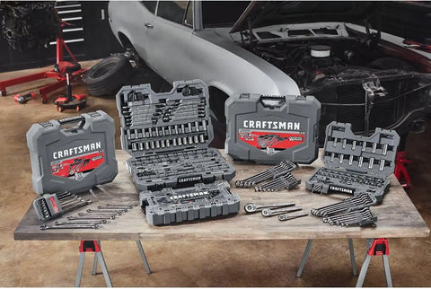 CRAFTSMAN OVERDRIVE 49-Piece Gunmetal Chrome Mechanics Tool Set, Standard SAE/Metric Socket Set, with Hard Case (CMMT99049L)