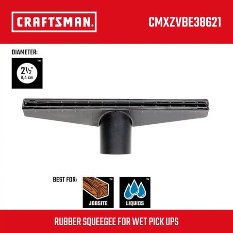 CRAFTSMAN CMXZVBE38621 2-1/2 in. Wet Nozzle Wet Dry Shop Vacuum Attachment | Industrial-Grade Shop Vacuum Accessory for Cleaning Larger Liquid Messes, Fits 2-1/2 in. Hose Diameter