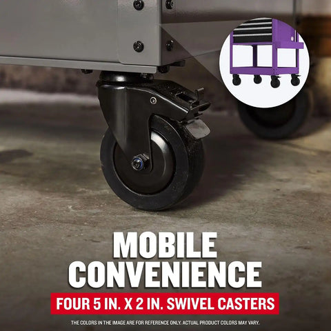 CRAFTSMAN Tool Cart on Wheels, Rolling Tool Chest with Drawers, Power Outlets and USB Port, Protective Liner, Steel Utility Cart Locking Garage Storage Cabinet, Purple (CMST98276PB)
