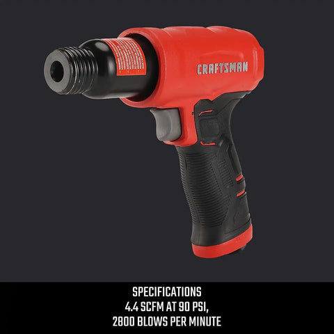 CRAFTSMAN Air Hammer, Medium Stroke, 2,800 BPM, Anti-Slip Handle, 4.4 SCFM at 90 PSI, Flat-Blade Chisel Included
