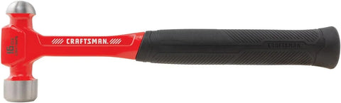 CRAFTSMAN Ball Peen Hammer 16-oz Rounded Face Steel Head Steel Rubber (CMHT54179), Red