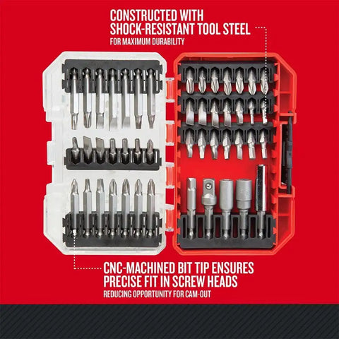 CRAFTSMAN Screwdriver Bit Set, 47-Piece, Includes Bit Tips and Power Bits, Nut Driver Set, Socket Adapters, Compatible with Versa-Track (CMAF1247)