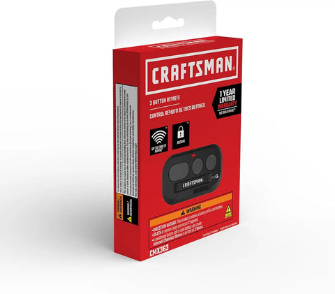 Craftsman Genuine 3-Button Garage Door Opener Remote | Ultra-Secure Encryption, 1-Year warranty, Controls up to 3 garage doors