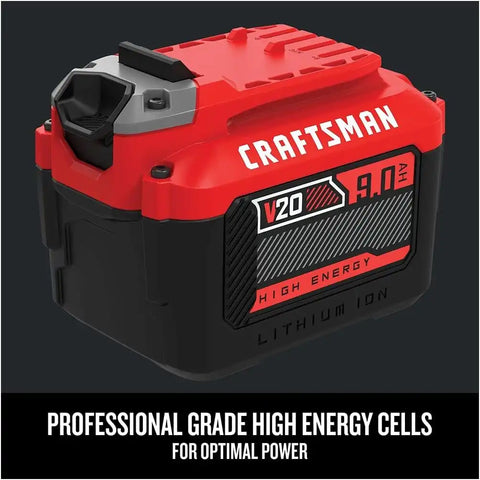 CRAFTSMAN V20 Lithium Ion Battery for Power Tools, 9 Ah, LED Charge Indicator (CMCB209)