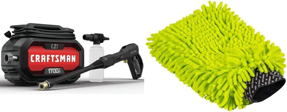 Craftsman Electric Pressure Washer (CMEPW1700) and Chemical Guys Chenille Premium Scratch-Free Microfiber Wash Mitt