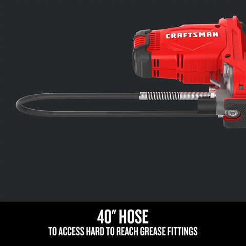 CRAFTSMAN Grease Gun V20 Electric Grease Gun Cordless, 40" Hose, LED Light, 10,000 Max PSI Pushes up to 9 oz. of Grease per Minute, Tool Only (CMCGG001B)