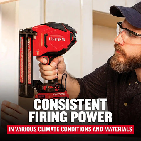 CRAFTSMAN V20 Cordless Brad Nailer, 18 Gauge Nail Gun, with Battery and Charger (CMCN618C1)