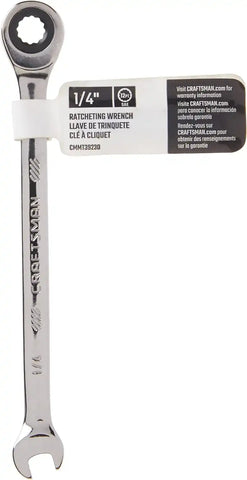 CRAFTSMAN Ratcheting Wrench, SAE, 1/4-Inch, 72-Tooth, 12-Point (CMMT39230)