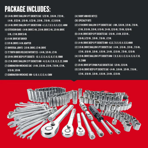 CRAFTSMAN Mechanics Tool Set, SAE/Metric, 189-Piece (CMMT12034)