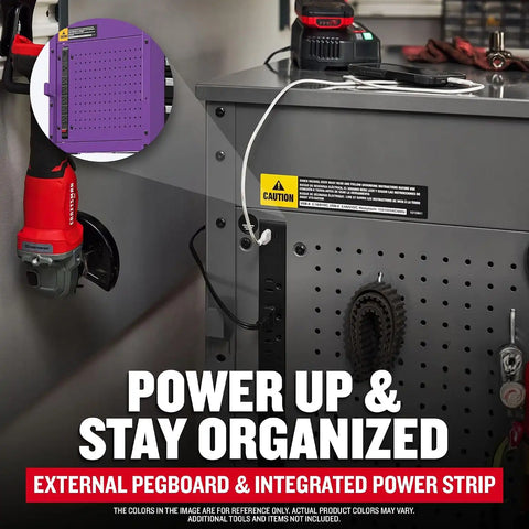 CRAFTSMAN Tool Cart on Wheels, Rolling Tool Chest with Drawers, Power Outlets and USB Port, Protective Liner, Steel Utility Cart Locking Garage Storage Cabinet, Purple (CMST98276PB)