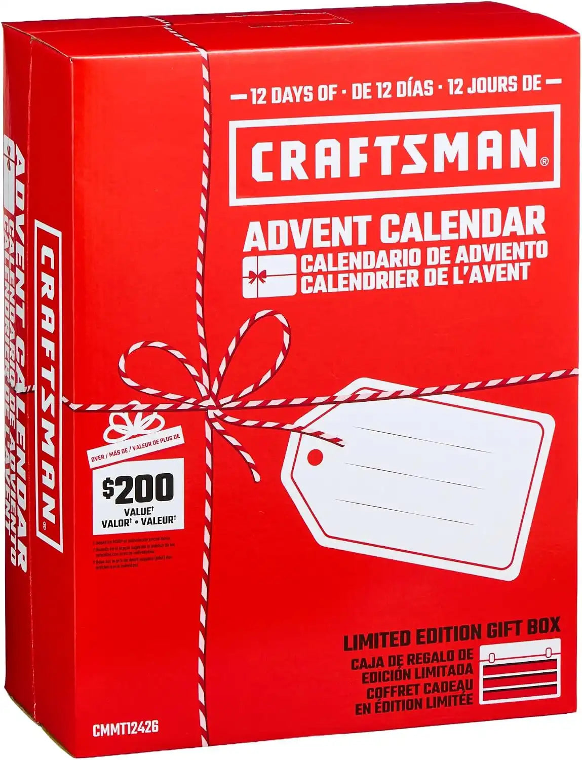 12 Days of CRAFTSMAN Advent Calendar, Limited Edition Gift Box CMMT12426A | Mens Advent Calendar, Tool Advent Calendars Christmas for Adults, Boys and Girls, Filled with CRAFTSMAN DIY Tools