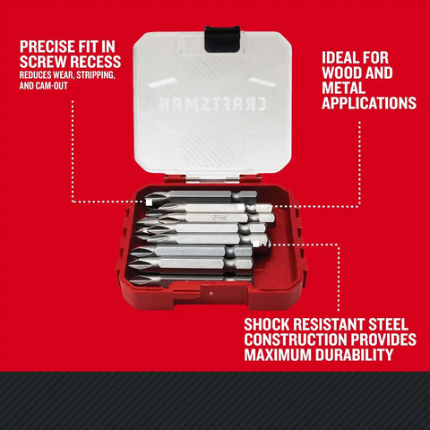 CRAFTSMAN Phillips Screwdriver Bit Set, 2-Inch, 15-Piece (CMAF122PH215)