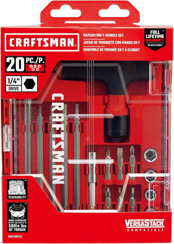 CRAFTSMAN Ratcheting Wrench Set, T-Handle, 20 Piece (CMHT68133)