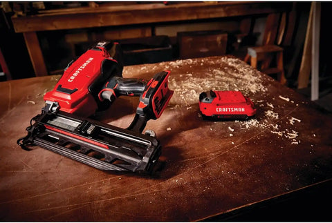 CRAFTSMAN V20 Cordless Finish Nailer Kit, Nail Gun, 16GA, 2-1/2 Nails, Battery and Charger Included (CMCN616C1)
